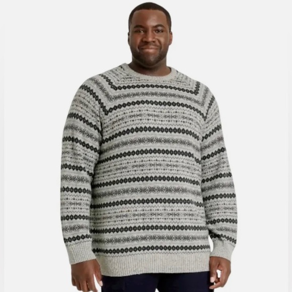 Goodfellow & Co. Men's Standard Fit Jacquard Sweater, Gravel Gray - Size Large - Picture 3 of 10